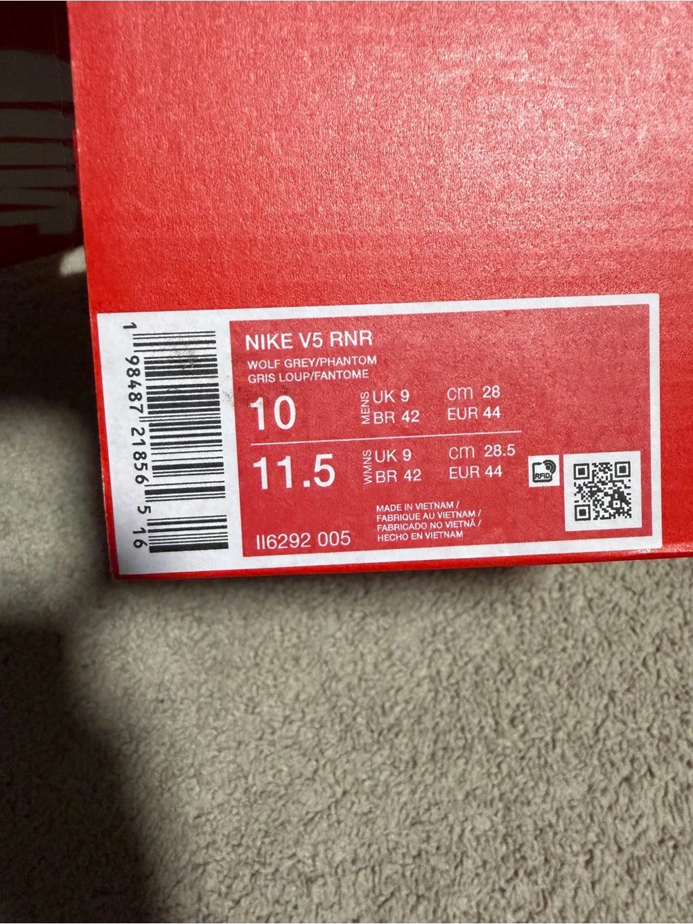 Nike V5 RNR ‘Wolf Grey Gum’